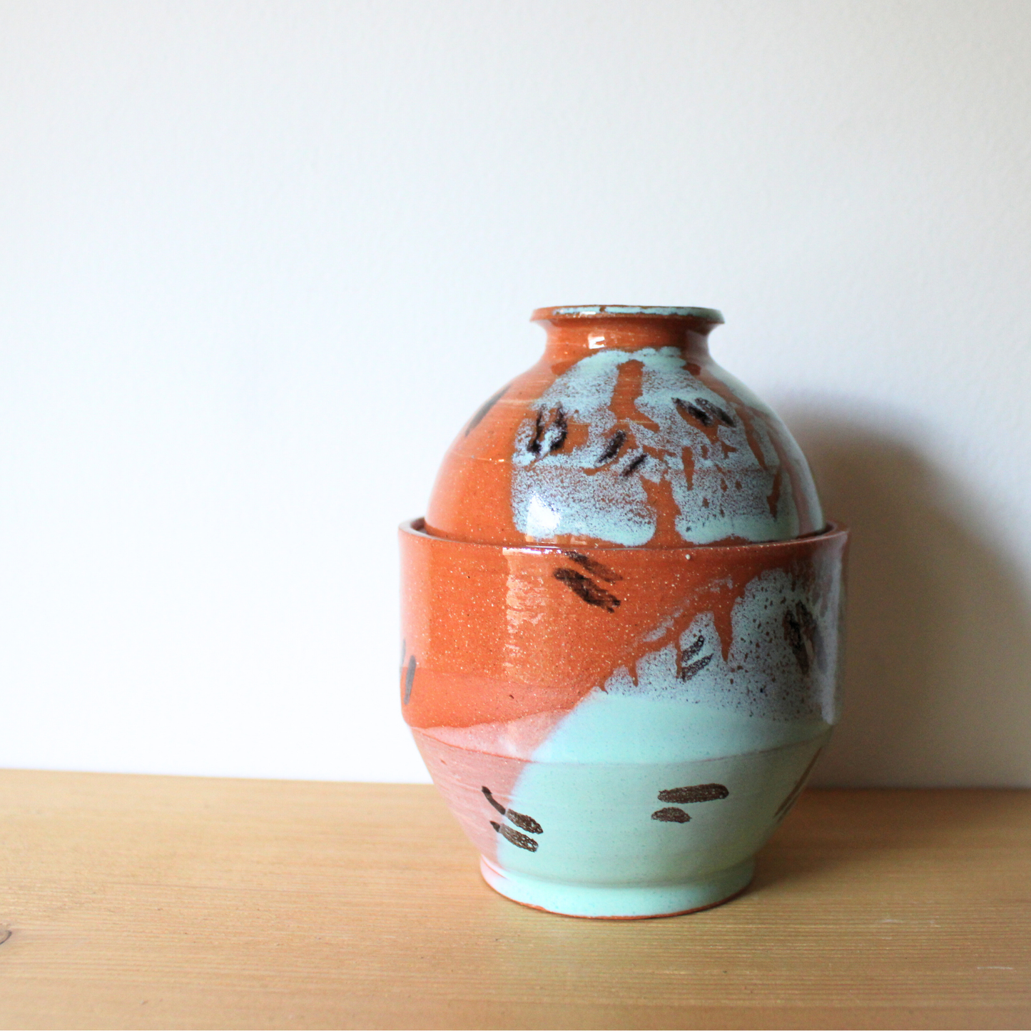 Blue Mottled Mini Jar