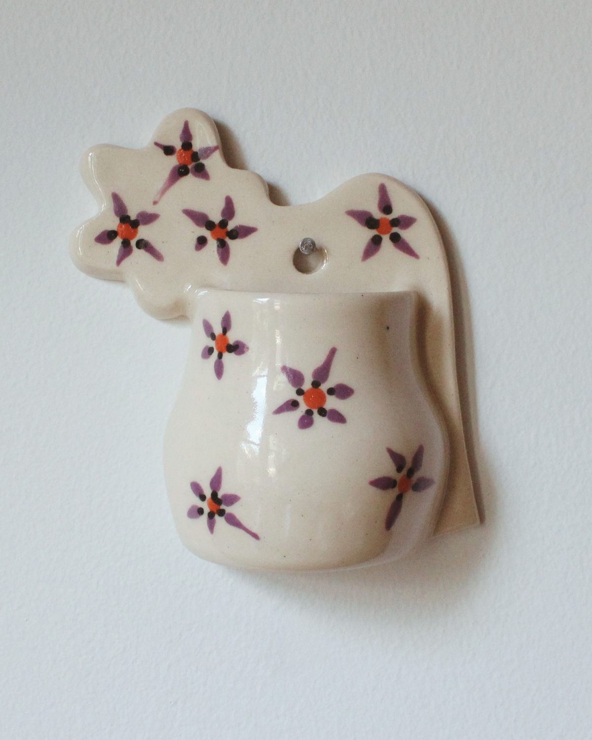 70s Floral Wall Pocket