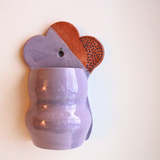 Purple blossom wall pocket