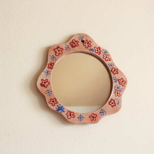 70s Floral mirror