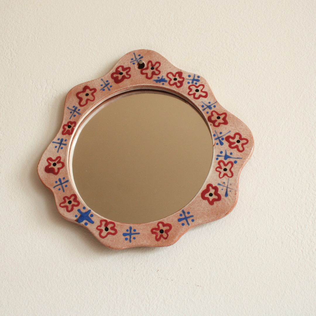 70s Floral mirror