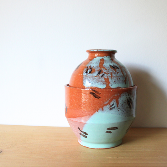 Blue Mottled Mini Jar