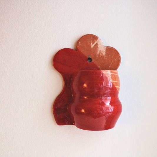Red blossom wall pocket